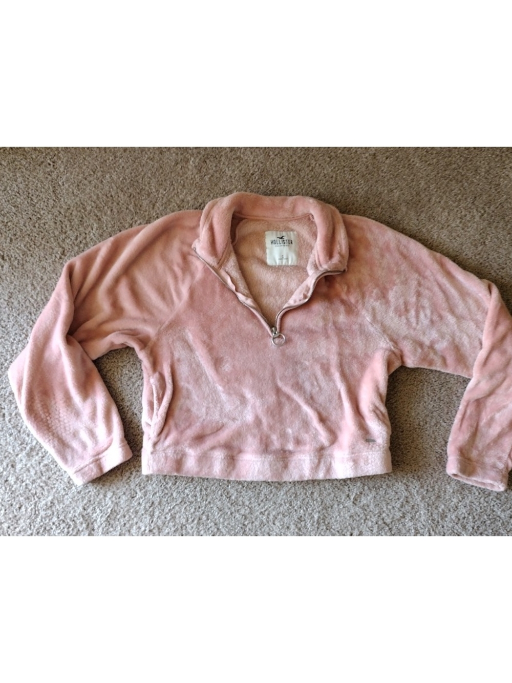 Hollister Size S  Pink Fleece Half-Zip Pullover